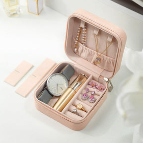 Jewelry Box Organizer Portable Travel Jewelry Box Leather Storage  Earring Holder