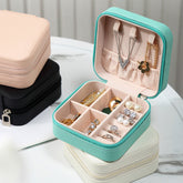 Jewelry Box Organizer Portable Travel Jewelry Box Leather Storage  Earring Holder