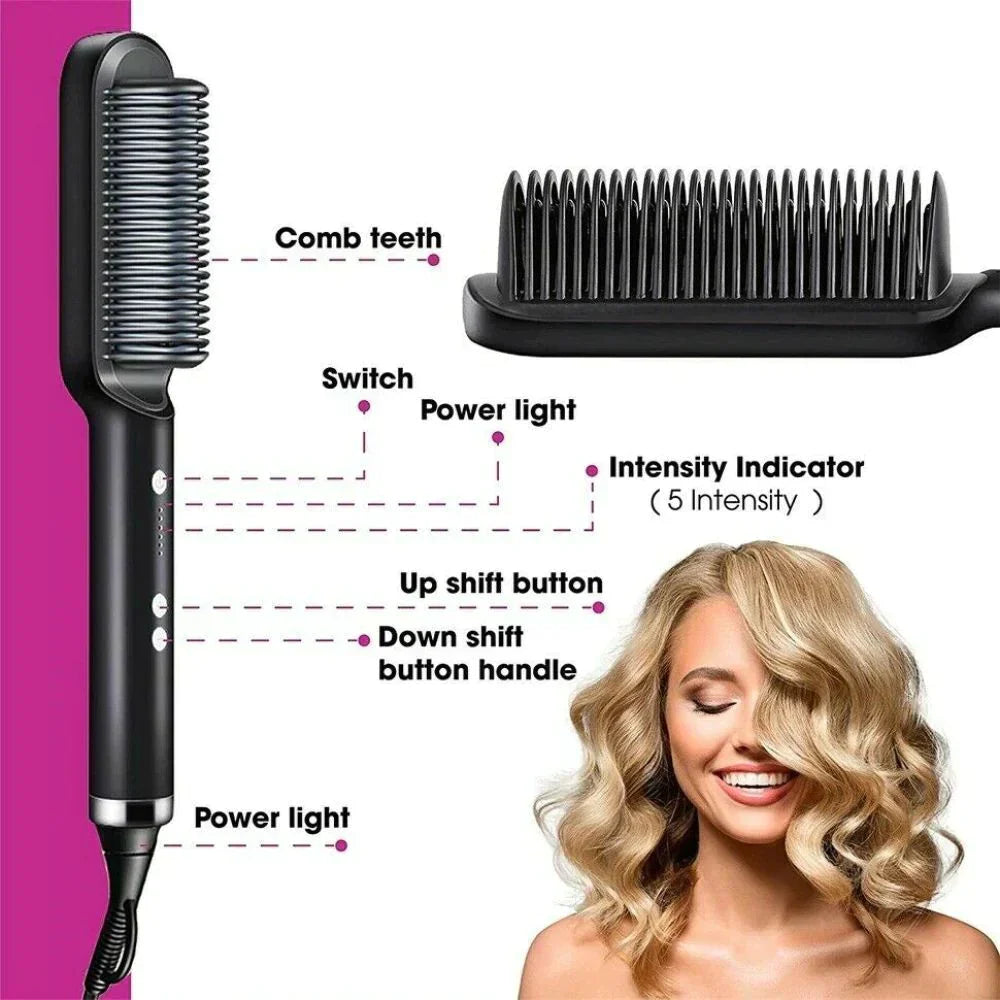 Electric Hair Straightener & Curl Comb