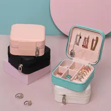 Jewelry Box Organizer Portable Travel Jewelry Box Leather Storage  Earring Holder