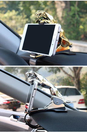 Cool Jaguar Cheetah HUD Car Phone Holder Leopard Cell Phone GPS Stand 360 Degree Mount Adjustable